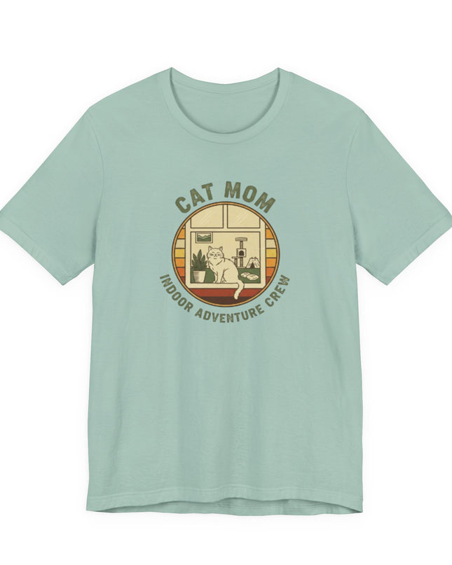 "Cat Mom Indoor Adventure Crew" Unisex Jersey Short Sleeve Tee