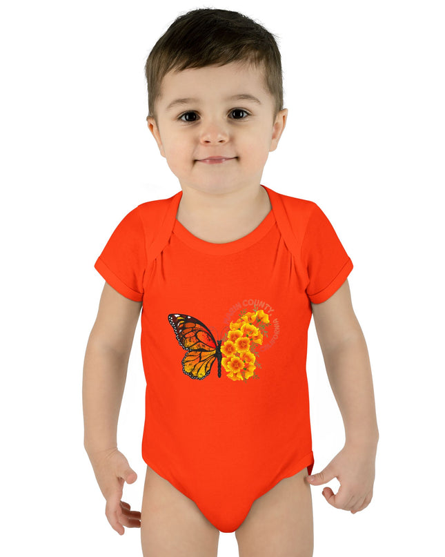 "Butterflies and Poppies Marin County, California" Infant Baby Rib Bodysuit