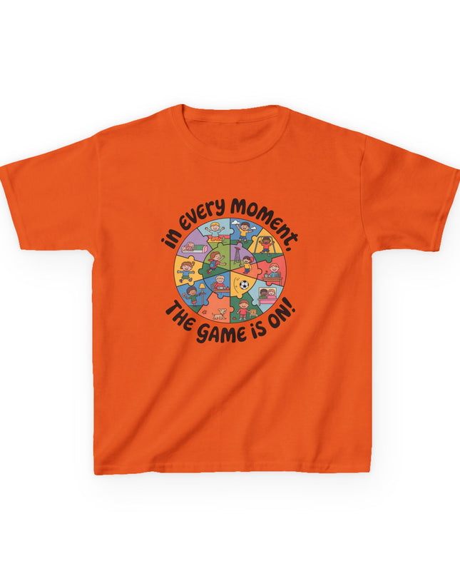 "In every moment, the game is on" Kids Short Sleeve Tee