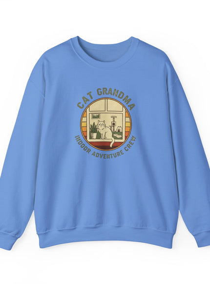 "Cat Grandma Indoor Adventure Crew" Unisex Adult Crewneck Sweatshirt