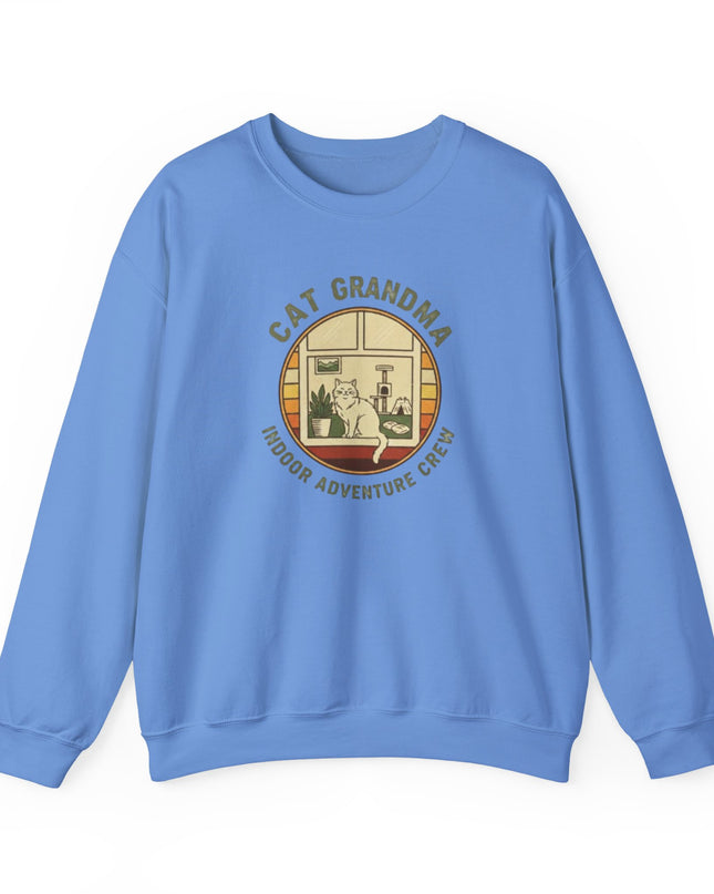 "Cat Grandma Indoor Adventure Crew" Unisex Adult Crewneck Sweatshirt
