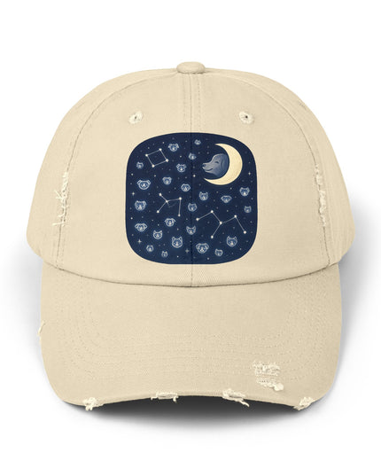 "Dog in the constellations" Unisex Distressed Cap