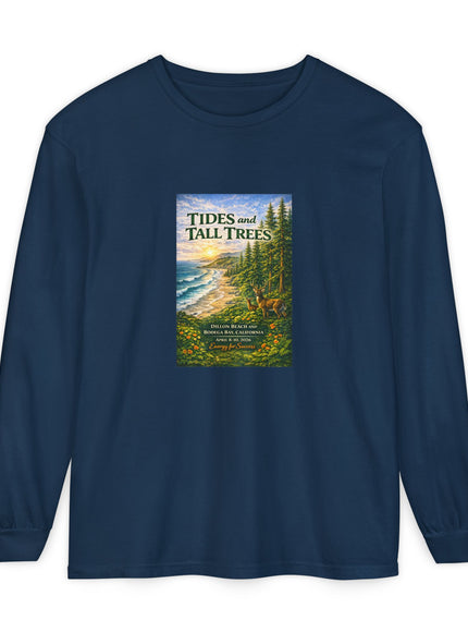 "Tides and Tall Trees" Unisex Garment-dyed Long Sleeve T-Shirt