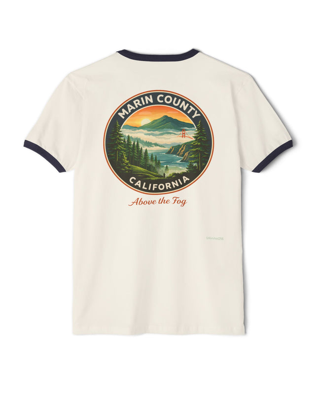 "Marin County, Above the Fog" Unisex Cotton Ringer T-Shirt