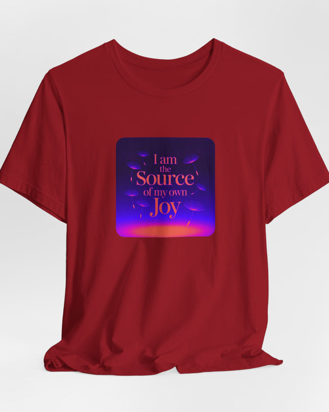 "I Am the Source of my Own Joy, (Energy for Success)" Women's and Men's Jersey Short Sleeve Tee