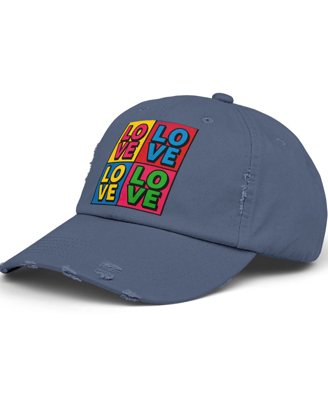 "Love (Andy Warhol style)"Unisex Distressed Cap