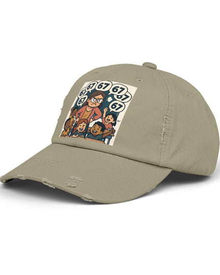 "67 with a Frustrated Elementary Teacher"- Unisex Distressed Cap