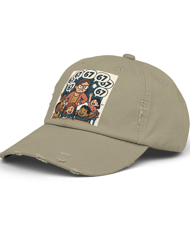"67 with a Frustrated Elementary Teacher"- Unisex Distressed Cap
