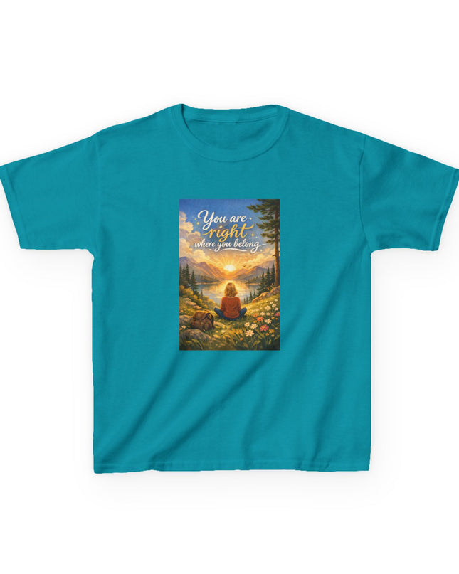 "You Are Right Where You Belong" Kids Heavy Cotton Tee