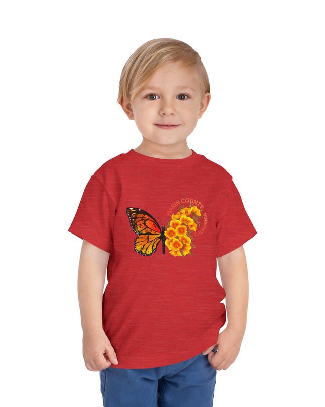 "Butterflies and Poppies Marin County, California" Toddler Short Sleeve Tee
