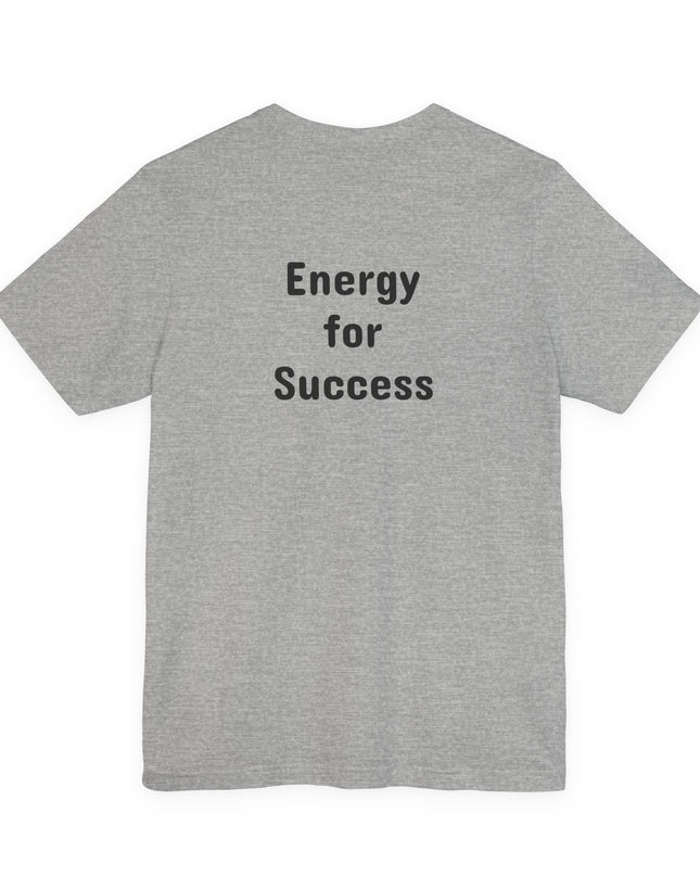 "Energy for Success" with a black and white drawing of a tree, Unisex Jersey Short Sleeve Tee