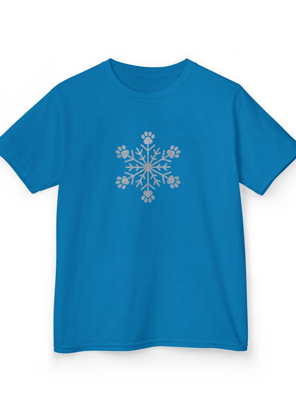 "Snowflake with Paws" Kids Heavy Cotton Tee