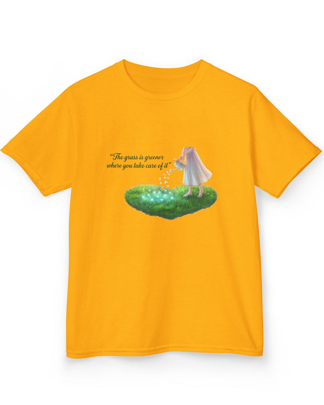 "The Grass is Greener Where You Take Care of It" Kids Heavy Cotton Tee