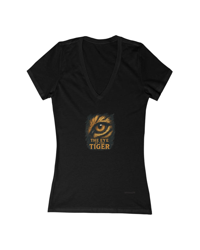 "Eye of the Tiger" Women's Jersey Short Sleeve Deep V-Neck Tee