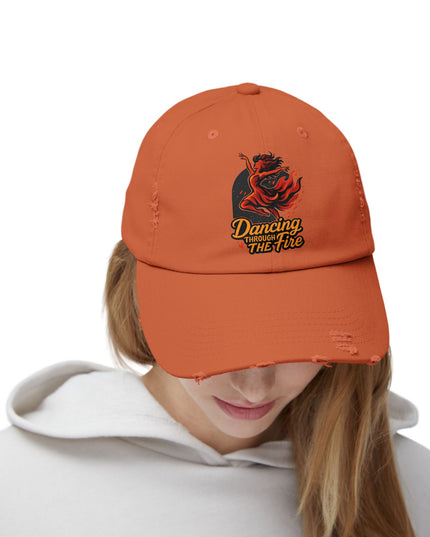 "Dancing through the fire" Unisex Distressed Cap