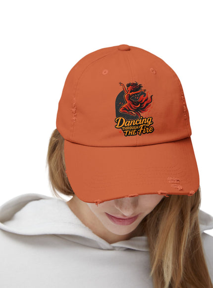 "Dancing Through the Fire" Unisex Distressed Cap