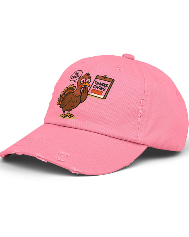 "Oh crap, Thanksgiving" Unisex Distressed Cap