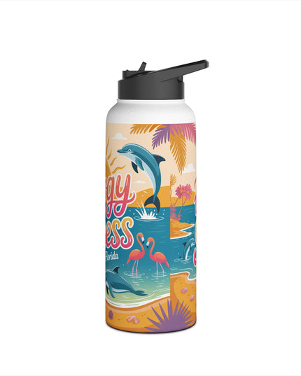 "February in Florida, Energy for Success" Stainless Steel Water Bottle, Standard Lid