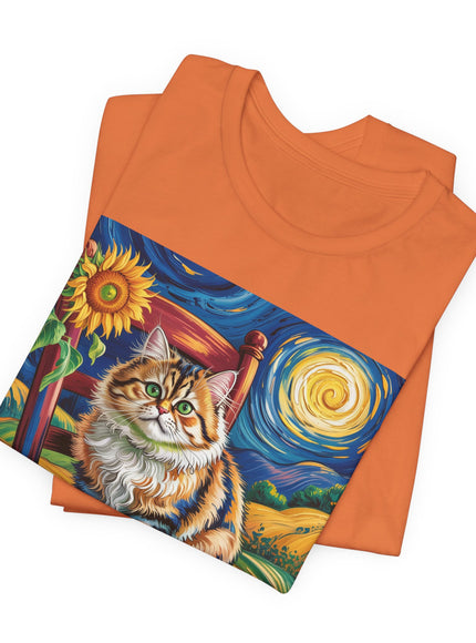"Cat - Vincent Van Gogh style" V.1 Unisex Jersey Short Sleeve Tee