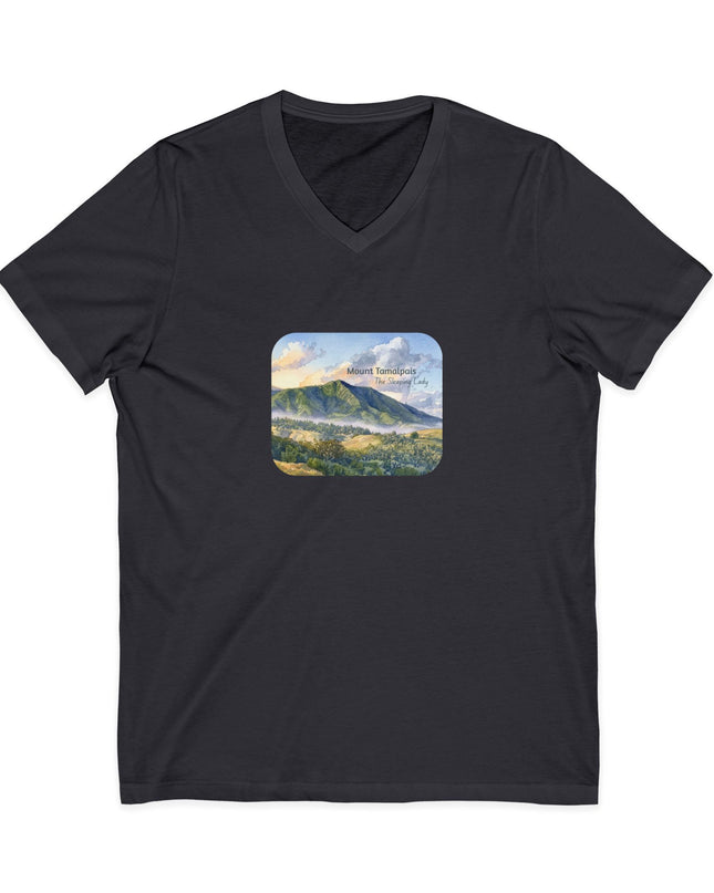 "Mount Tamalpais, the Sleeping Lady" Mount Tamalpais, the Sleeping LadyUnisex Jersey Short Sleeve V-Neck Tee