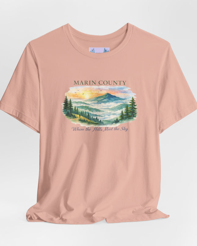 "Marin County, Where the Hills Meet the Sky" Unisex Jersey Short Sleeve Tee
