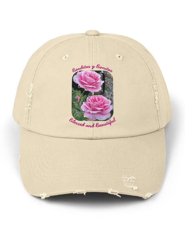 "Blessed and Beautiful" Unisex Distressed Cap