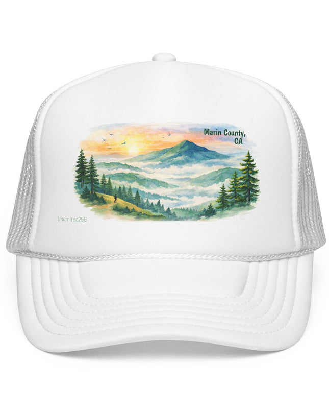 "Marin County, Where the Hills Meet the Sky" Foam Trucker Hat