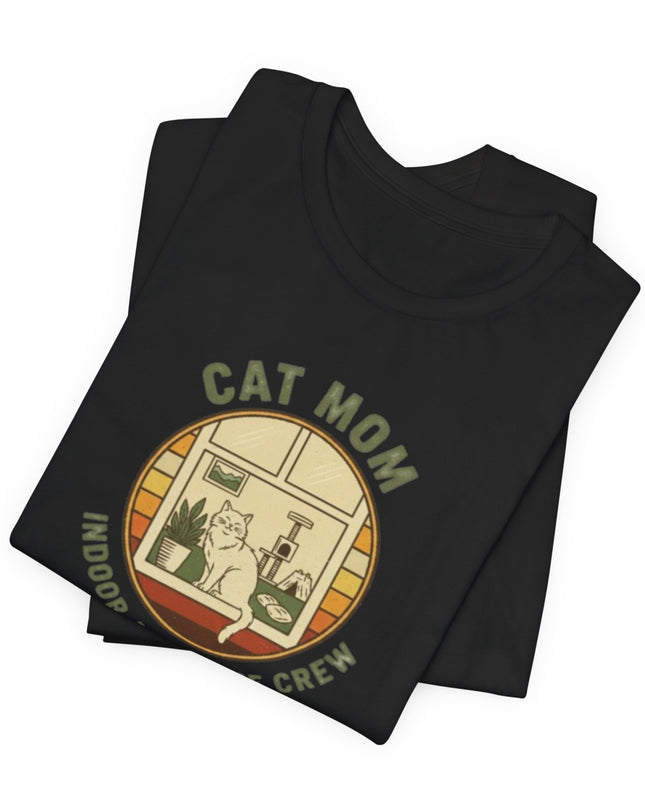 "Cat Mom Indoor Adventure Crew" Unisex Jersey Short Sleeve Tee