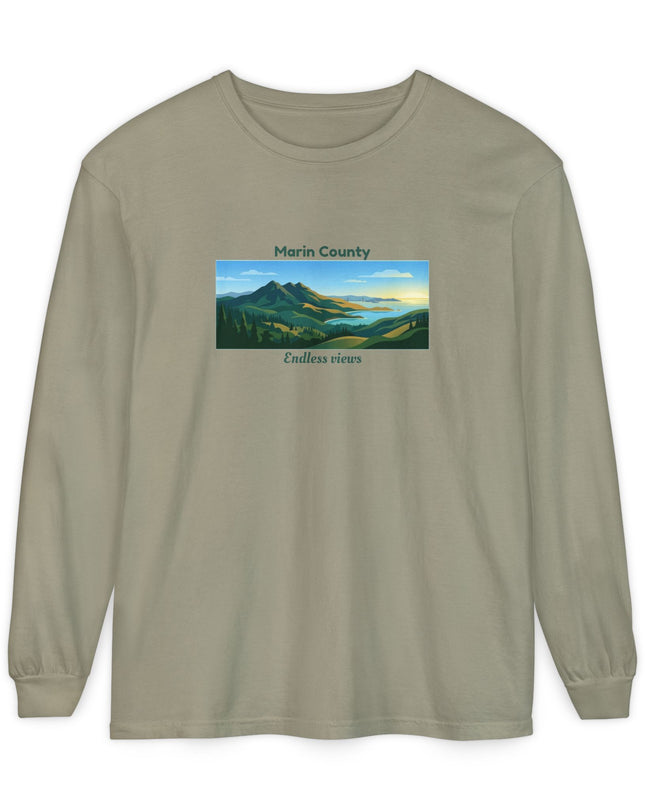 "Marin County - Endless Views" Unisex Garment-dyed Long Sleeve T-Shirt