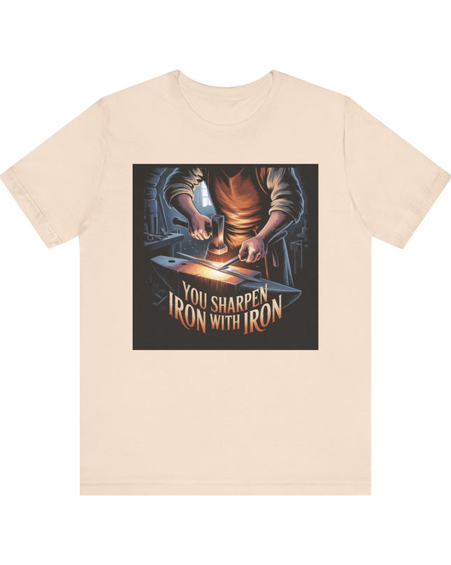 "You sharpen iron with iron" Unisex Jersey Short Sleeve Tee