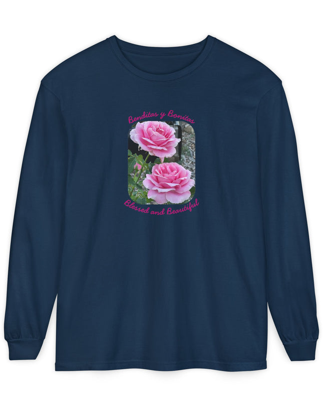 "Blessed and Beautiful" Unisex Garment-dyed Long Sleeve T-Shirt
