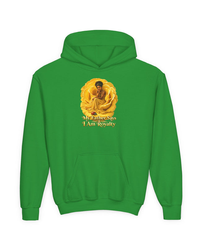 "My Father Says I am Royalty" Youth Heavy Blend Hooded Sweatshirt