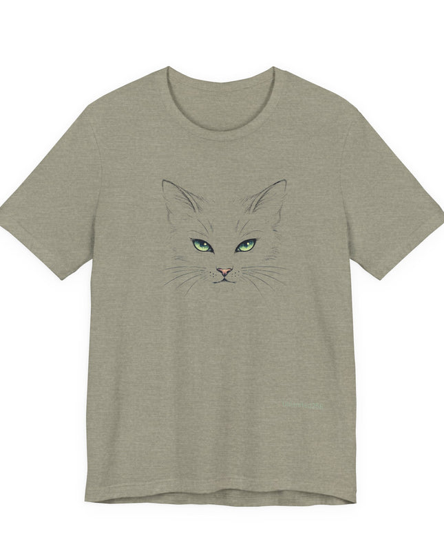 "Cat Face Sketch" Unisex Jersey Short Sleeve Tee