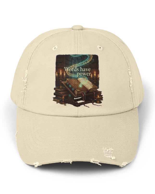 "Words Have Power" Unisex Distressed Cap