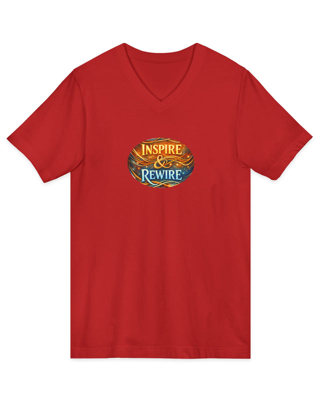 "Inspire and Rewire" Unisex Jersey Short Sleeve V-Neck Tee