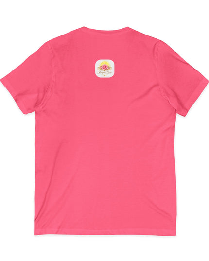 "Happy Valentine's Day" Unisex Jersey Short Sleeve V-Neck Tee