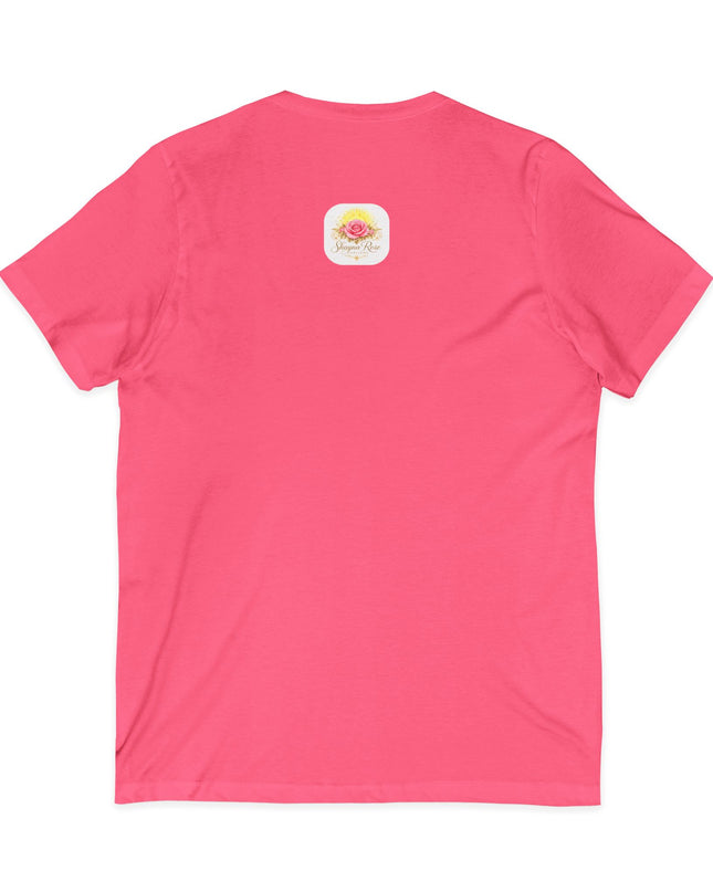 "Happy Valentine's Day" Unisex Jersey Short Sleeve V-Neck Tee