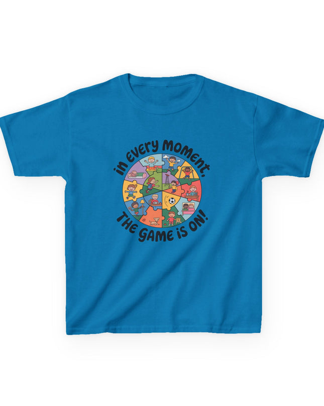 "In every moment, the game is on" Kids Short Sleeve Tee