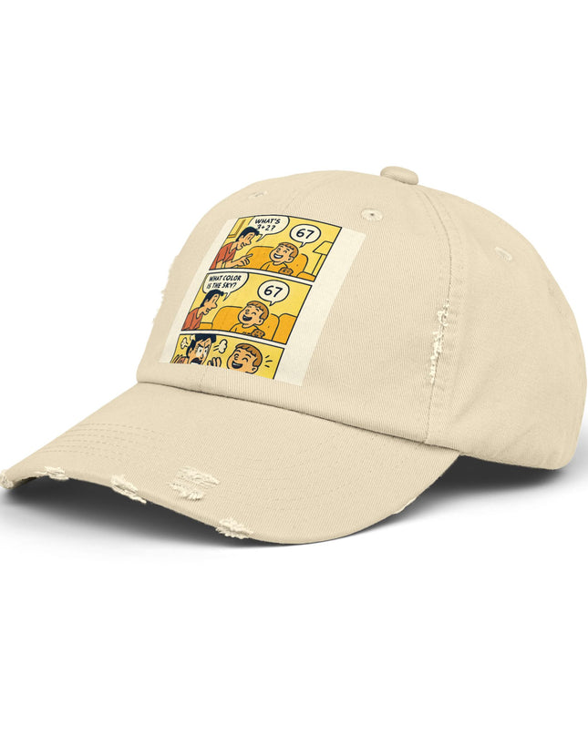 "67 is a Child's Only Answer" - Unisex Distressed Cap