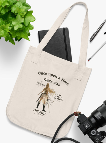 "She Saved Herself" Organic Canvas Tote Bag
