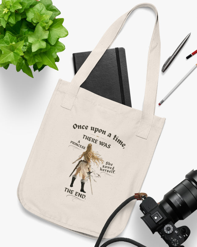 "She Saved Herself" Organic Canvas Tote Bag
