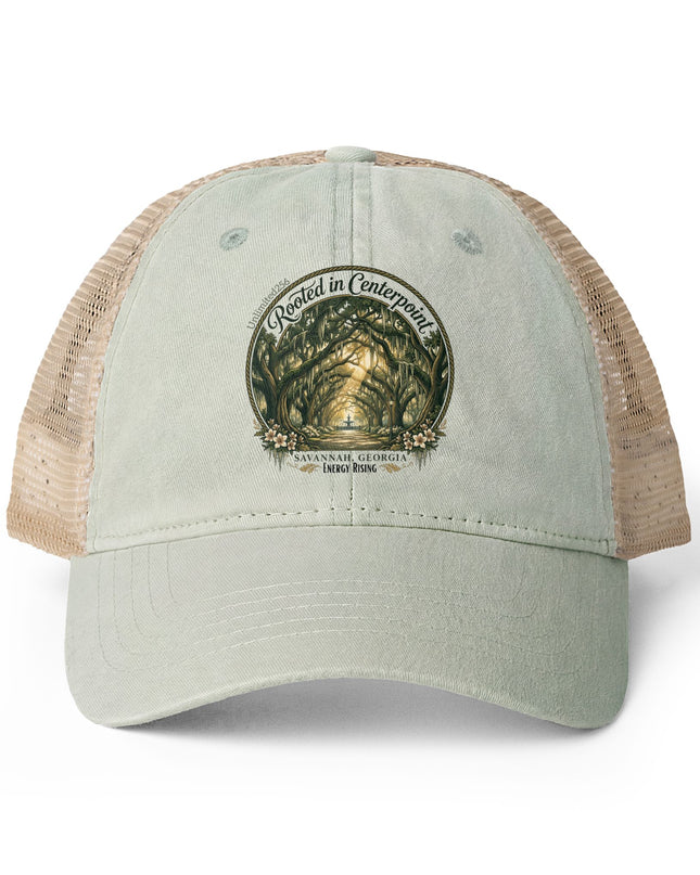 "Rooted in my Centerpoint" Women's Washed Mesh-Back Cap