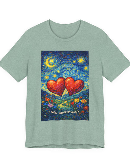 "Valentine's Day, New Adventures - Vincent Van Gogh Style" Unisex Jersey Short Sleeve Tee