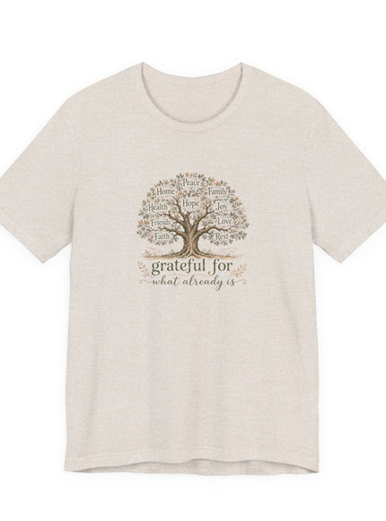 "Grateful For What Already Is" Unisex Jersey Short Sleeve Tee