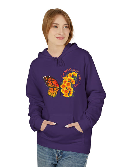 "Butterflies and Poppies Marin County, California" Unisex Midweight Softstyle Fleece Hoodie