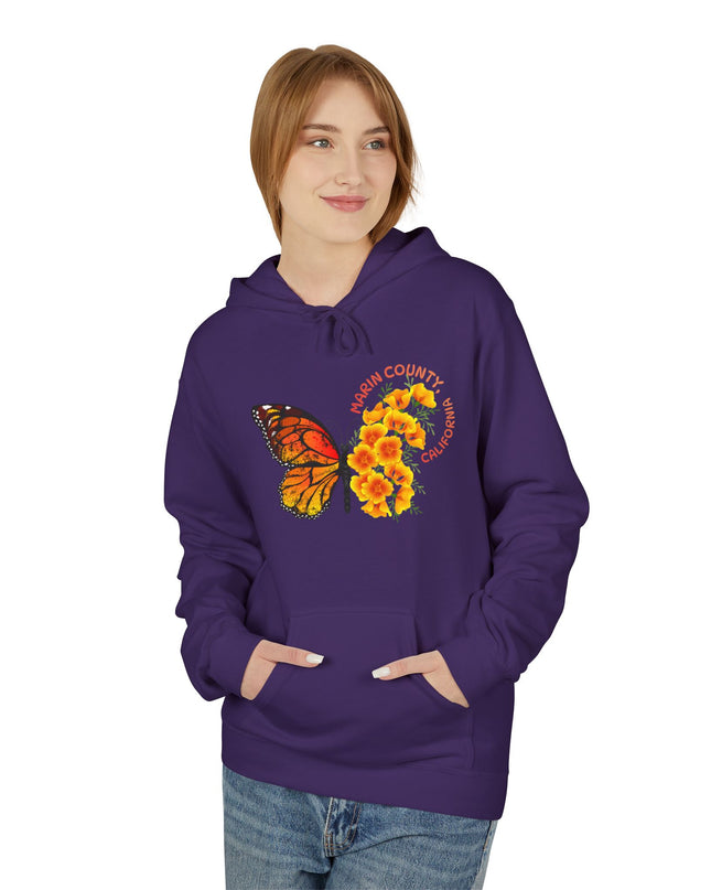 "Butterflies and Poppies Marin County, California" Unisex Midweight Softstyle Fleece Hoodie