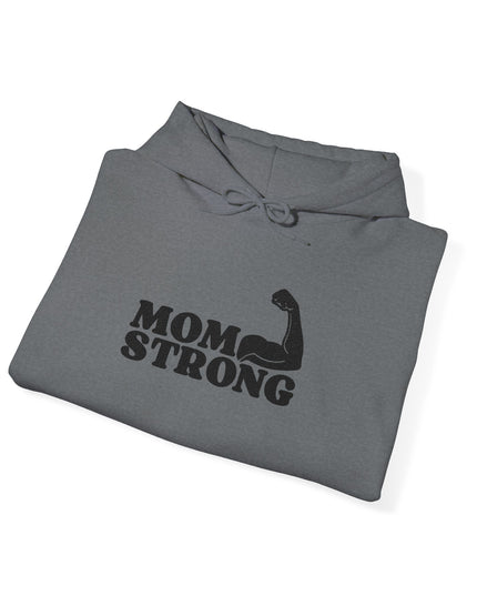 "Mom Strong (Black embroidery)" Unisex Heavy Blend Hooded Sweatshirt