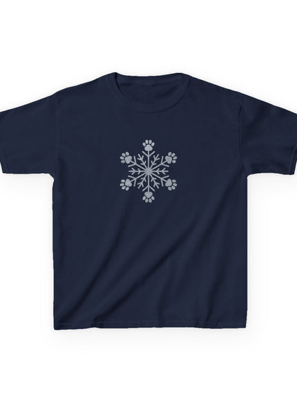 "Snowflake with Paws" Kids Heavy Cotton Tee