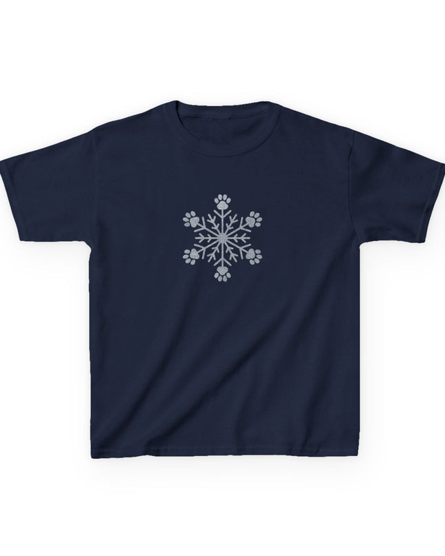 "Snowflake with Paws" Kids Heavy Cotton Tee