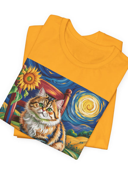 "Cat - Vincent Van Gogh style" V.1 Unisex Jersey Short Sleeve Tee